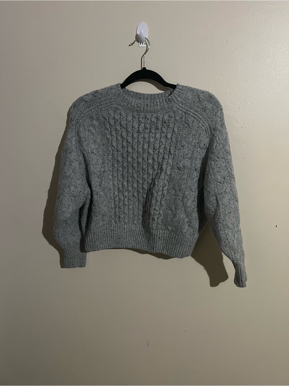 Universal Thread Cable Knit Crewneck Sweater - Light Gray